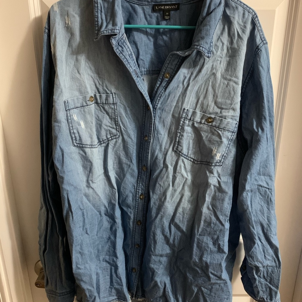 Denim button up tunic